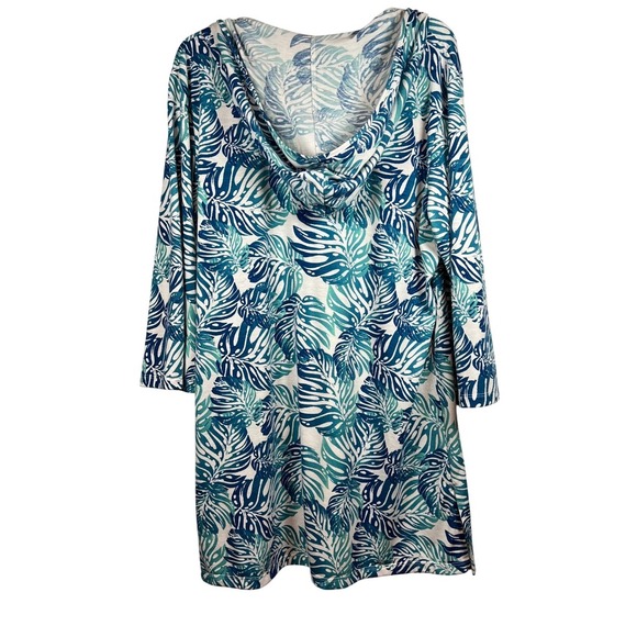 J Valdi Beachwear, Hooded Cover-Up/Summer Dress, Tropical Palm Tree, Size XL - Picture 2 of 7